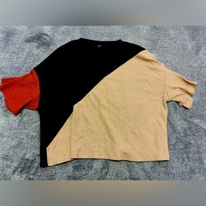 Black, Orange & Brown Cropped T-Shirt